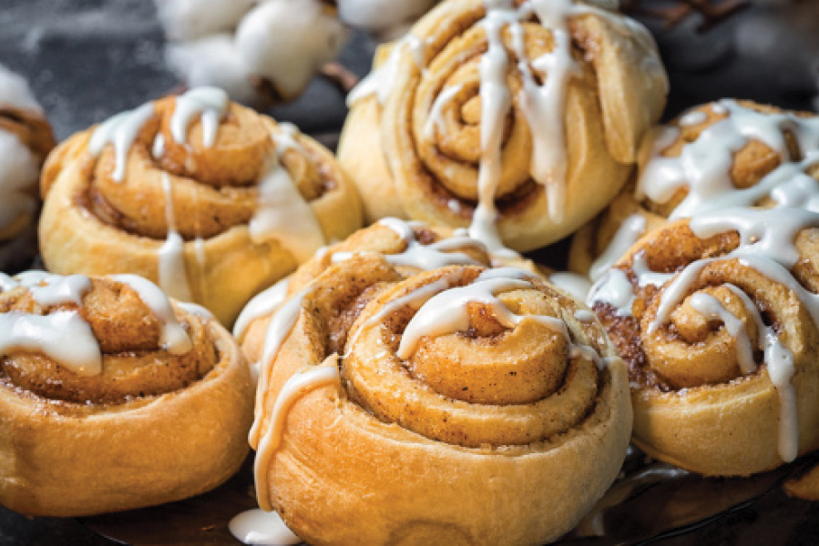 A delicious cinnamon bun from one of the many bakeries located in the Parkland Region
